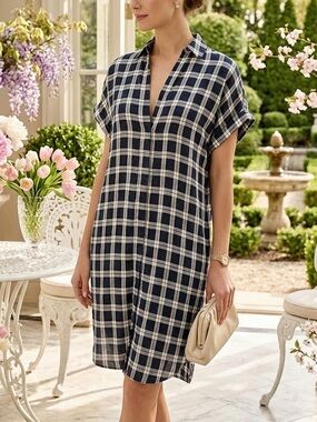 Rag & Bone Cooper Dress Black Grey Plaid